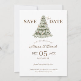 Elegant Eenvoudige Winter Bruiloft Save the Date Kaart