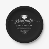 Elegant eenvoudige witte manuscriptkalligrafie op papieren bordje (Voorkant)