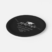 Elegant eenvoudige witte manuscriptkalligrafie op papieren bordje (Gekanteld)