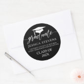Elegant eenvoudige witte manuscriptkalligrafie op  ronde sticker (Envelop)
