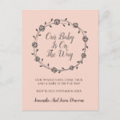 Elegant eenvoudige zwangerschapstrips en -knoppen aankondigingskaart (Voorkant)