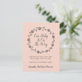 Elegant eenvoudige zwangerschapstrips en -knoppen aankondigingskaart (Staand voorkant)