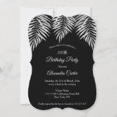 Elegant Eenvoudige zwarte grijze palmen Birthday P Kaart (Voorkant)