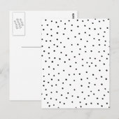 Elegant eenvoudige zwarte witte waterverf poka sti briefkaart (Voorkant / Achterkant)