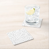 Elegant eenvoudige zwarte witte waterverf poka sti kartonnen onderzetters (Insitu)