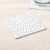 Elegant eenvoudige zwarte witte waterverf poka sti kartonnen onderzetters (Schuin)