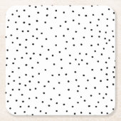 Elegant eenvoudige zwarte witte waterverf poka sti kartonnen onderzetters (Voorkant)
