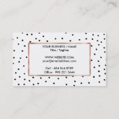 Elegant eenvoudige zwarte witte waterverf poka sti visitekaartje (Achterkant)