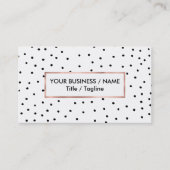 Elegant eenvoudige zwarte witte waterverf poka sti visitekaartje (Voorkant)