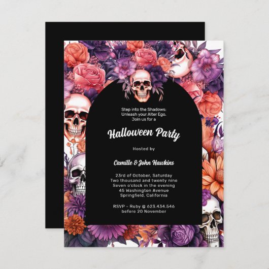 Elegant Eerie Affair: Een verfijnde Halloween Kaart (Voorkant / Achterkant)