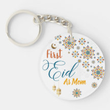 Elegant eerste Eid Mubarak mam kalligrafie maan