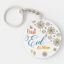 Elegant eerste Eid Mubarak mam kalligrafie maan Sleutelhanger