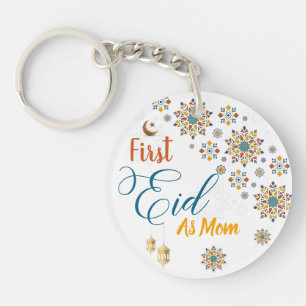 Elegant eerste Eid Mubarak mam kalligrafie maan Sleutelhanger