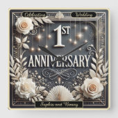 Elegant eerste Jubileum Vierkante Klok (Voorkant)