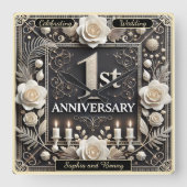 Elegant eerste Jubileum Vierkante Klok (Voorkant)