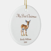 Elegant eerste kerst baby hert keramisch ornament (Rechts)