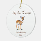 Elegant eerste kerst baby hert keramisch ornament (Links)