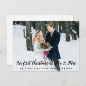 Elegant Eerste Kerstmis als de heer en mevrouw Fot Briefkaart (Voorkant / Achterkant)