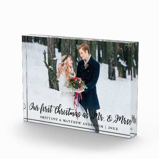 Elegant Eerste Kerstmis als de heer en mevrouw. Fotoblokken (Rechts)