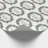 Elegant Eerste Kerstmis als Mr. & Mrs. Cadeaupapier (Hoek)