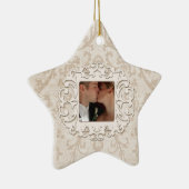 Elegant Eerste Kerstmis Samen Personaliseren Foto Keramisch Ornament (Rechts)