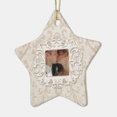 Elegant Eerste Kerstmis Samen Personaliseren Foto Keramisch Ornament (Links)