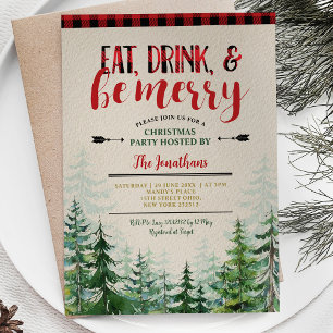 Elegant Eet, Drink en Wees Vrolijk Kerstfeest Kaart