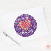 Elegant Eetbaar Eenvoudig Hart Design Ronde Sticker (Envelop)