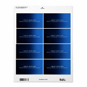 Elegant Effen Blauw Professioneel Modern Minimalis Etiket (Full Sheet)