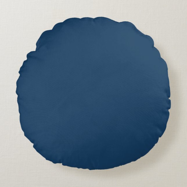 Elegant Effen Blauw  Rond Kussen (Voorkant)