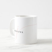 Elegant Effen Blush Roze Witte Script Monogram Koffiemok (Voorkant links)
