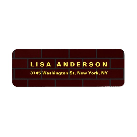 Elegant effen bruin rood bakstenen muur creatief m etiket (Voorkant)