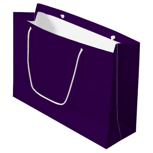 Elegant effen donkerpaars groot cadeauzakje (Voorkant Gekanteld)