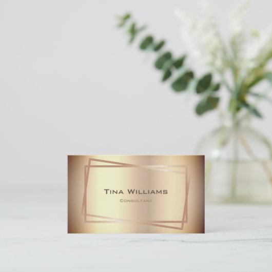 Elegant effen gouden ontwerp Modern Lijsten Consul Visitekaartje (Staand voorkant)