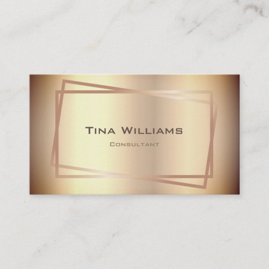 Elegant effen gouden ontwerp Modern Lijsten Consul Visitekaartje (Voorkant)
