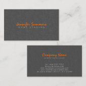 Elegant effen grijs  bloemdamast visitekaartje (Voorkant / Achterkant)