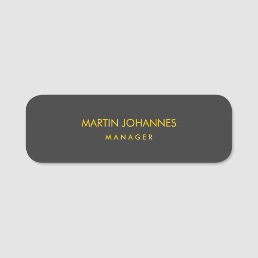 Elegant effen stijlvolle gouden kleur zwart aangep naamplaatje (Voorkant)