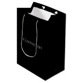 Elegant effen zwart medium cadeauzakje (Voorkant Gekanteld)