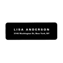 Elegant effen zwart wit leesbaar creatief modern etiket
