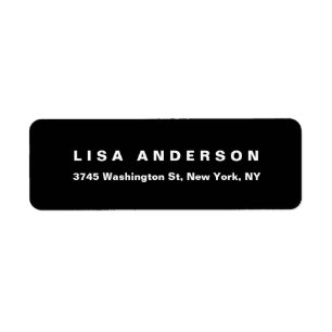 Elegant effen zwart wit leesbaar creatief modern etiket