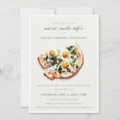Elegant Egg Basil Pizza Café Grand Opening Invite Bedankkaart (Voorkant)