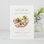 Elegant Egg Basil Pizza Café Grand Opening Invite Bedankkaart (Staand voorkant)