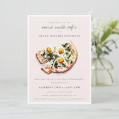 Elegant Egg Basil Pizza Café Grand Opening Invite Bedankkaart (Staand voorkant)