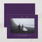 Elegant Eggplant Paars Save the Date Photo (Voorkant / Achterkant)