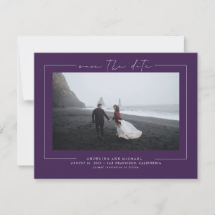 Elegant Eggplant Paars Save the Date Photo