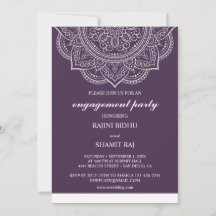 Elegant Eggplant Paisley Indian Engagement Party