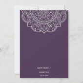 Elegant Eggplant Paisley Indian Hindu Wedding Save The Date (Achterkant)