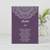 Elegant Eggplant Paisley Wedding Seding Chart Kaart (Staand voorkant)