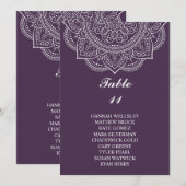 Elegant Eggplant Paisley Wedding Seding Chart Kaart (Voorkant / Achterkant)