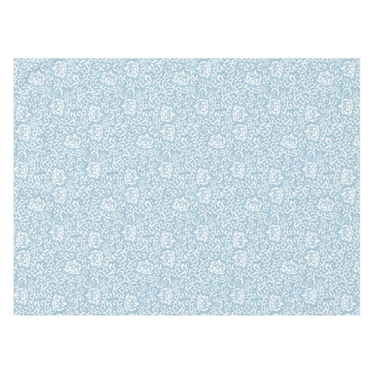 Elegant Eggshell Blue Tudor Gardens Floral Damask Tafelkleed (Voorkant (Horizontaal))
